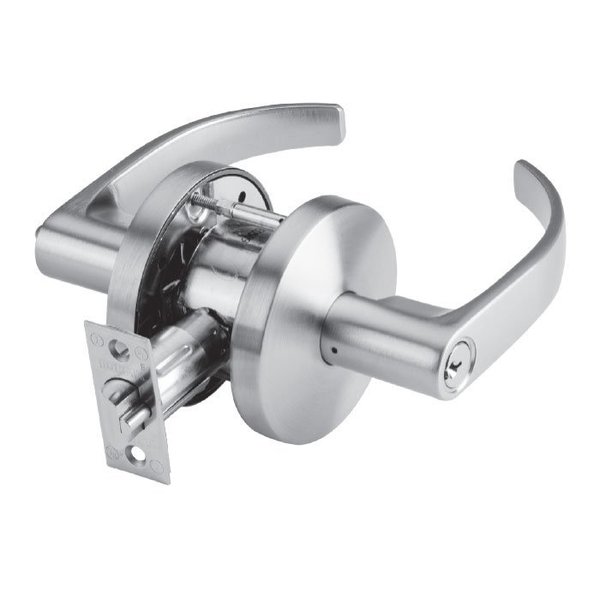 Dorma Grade 2 Cylindrical Lock, 50-Entry/Office, LC-Lever, C-Rose, Satin Chrome, 2-3/4 Inch Backset,  C550-D-LCC-626